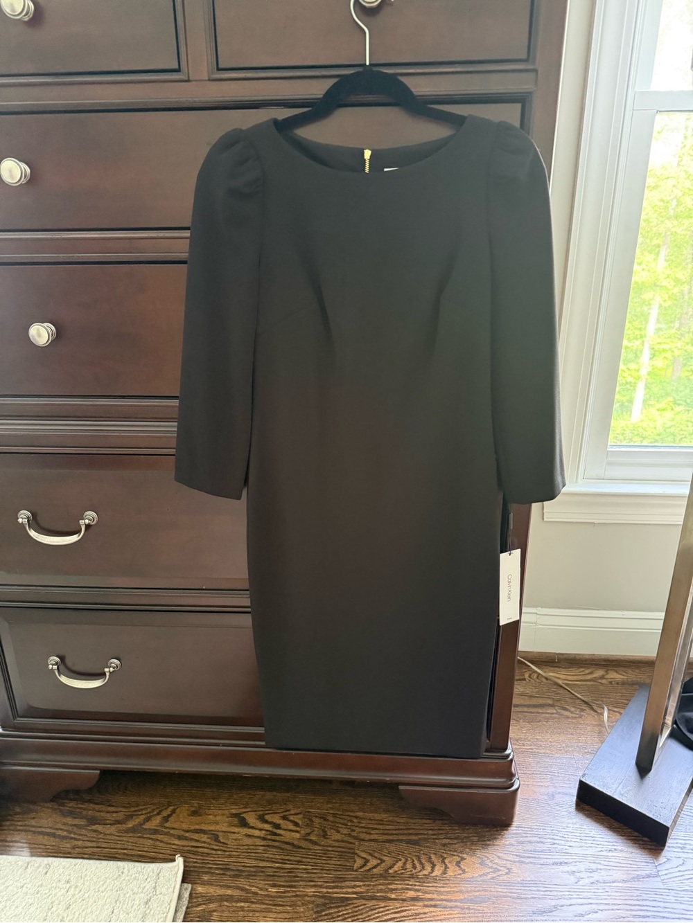 Calvin Klein Black Long Sleeve Sheath Dress